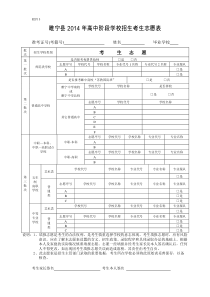 2014年中考志愿表