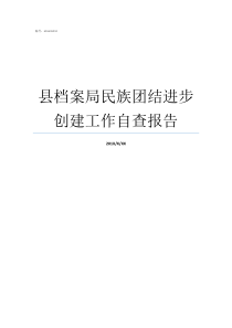 县档案局民族团结进步创建工作自查报告民族团结进步示范县