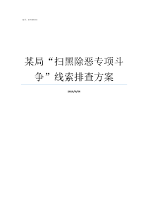 某局扫黑除恶专项斗争线索排查方案在全国开展扫黑除恶专项斗