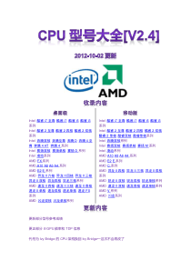 CPU型号大全【V2.4】
