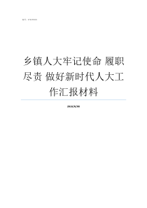 乡镇人大牢记使命nbsp履职尽责nbsp做好新时代人大工作汇报材料