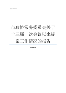 市政协常务委员会关于十三届一次会议以来提案工作情况的报告市政协是干什么的