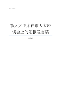 镇人大主席在市人大座谈会上的汇报发言稿