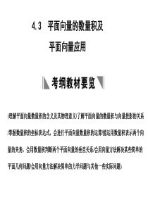 【创新设计】2011届高三数学一轮复习 第4单元 4.3  平面向量的数量积及平面向量应用课件 理 