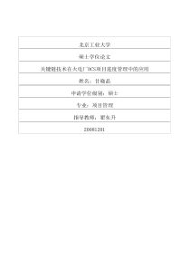 关键链技术在火电厂DCS项目进度管理中的应用