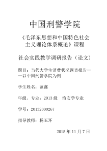 当代大学生消费情况调查报告