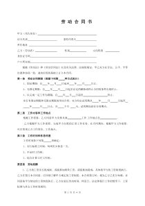 美发店正式劳动合同书(通用)