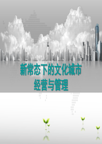 新常态下的文化城市经营与管理