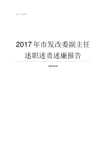 2017年市发改委副主任述职述责述廉报告