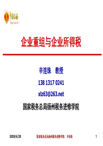 企业重组与企业所得税--辛连珠1.ppt