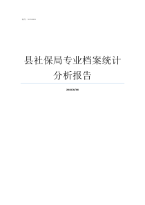 县社保局专业档案统计分析报告社保局能查个人档案吗