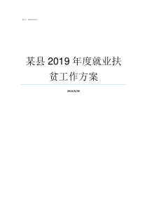 某县2019年度就业扶贫工作方案2019年放假安排