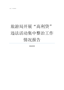 旅游局开展高利贷违法活动集中整治工作情况报告借高利贷