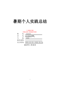 暑期个人实践总结大学生实践报告3000字