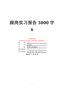 跟岗实习报告3000字6