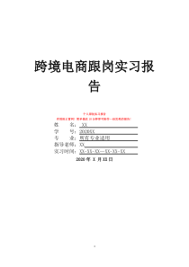 跨境电商跟岗实习报告