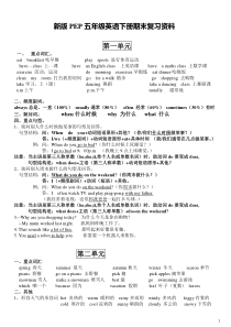 五年级英语下册知识点总结
