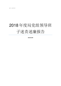 2018年度局党组领导班子述责述廉报告20172018