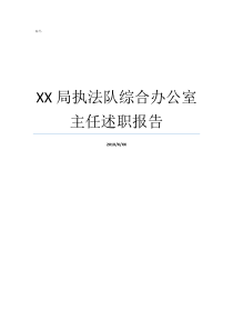 XX局执法队综合办公室主任述职报告