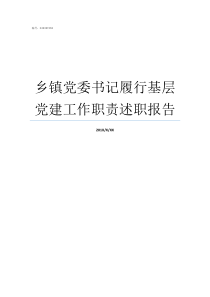 乡镇党委书记履行基层党建工作职责述职报告