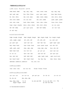 不规则动词过去式和过去分词及其练习