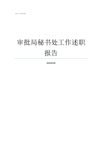 审批局秘书处工作述职报告