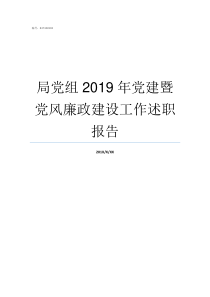 局党组2019年党建暨党风廉政建设工作述职报告2019年是党建多少年