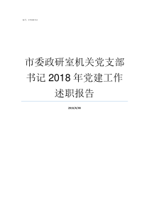 市委政研室机关党支部书记2018年党建工作述职报告省委政研室