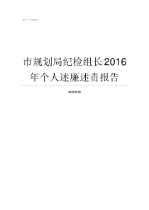 市规划局纪检组长2016年个人述廉述责报告