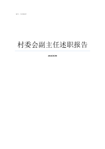 村委会副主任述职报告村副主任个人述职报告