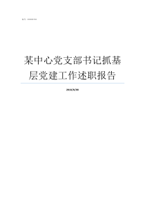 某中心党支部书记抓基层党建工作述职报告党支部书记抓党建述职评议