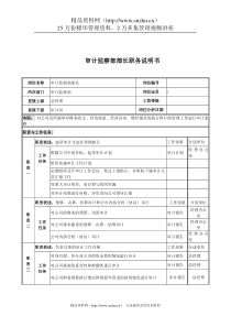 电力公司审计监察部部长岗位说明书