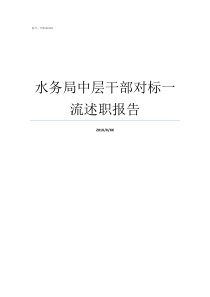 水务局中层干部对标一流述职报告如何做好中层干部