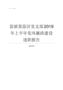 监狱某监区党支部2019年上半年党风廉政建设述职报告监狱党支部党建品牌