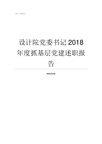 设计院党委书记2018年度抓基层党建述职报告