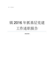 镇2016年抓基层党建工作述职报告党的基层组织有哪三个