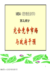 完全竞争市场与政府干预(1)