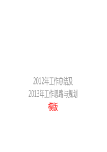 2012年工作总结及2013年工作计划模版 - 副本