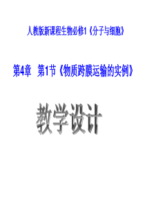 生物：4.1《物质跨膜运输的实例》课件(新人教版必修1)