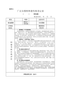 教师师德考核登记表