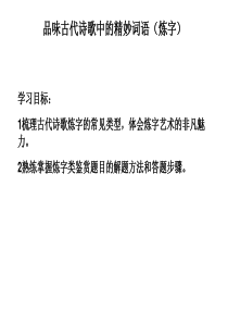 品味诗中精妙词语