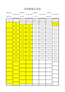 水准高程闭合表格(自动闭合)