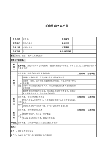 电力公司采购员岗位说明书
