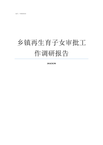 乡镇再生育子女审批工作调研报告超龄子女审批需多久
