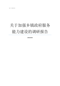 关于加强乡镇政府服务能力建设的调研报告