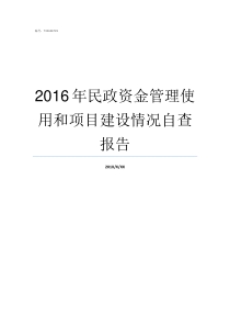 2016年民政资金管理使用和项目建设情况自查报告