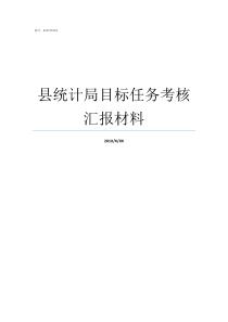 县统计局目标任务考核汇报材料