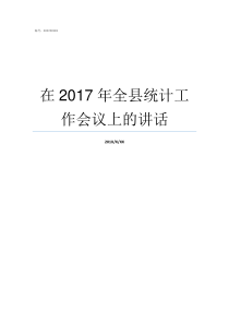 在2017年全县统计工作会议上的讲话