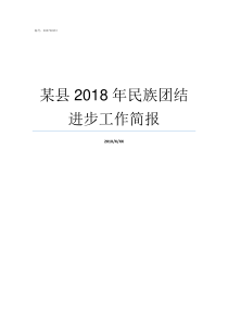 某县2018年民族团结进步工作简报