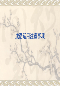 成语运用注意事项
